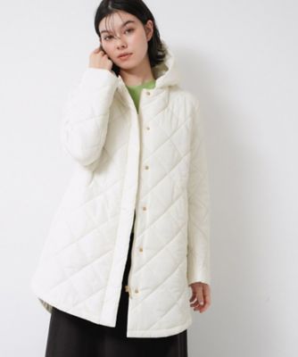 【極美品　2way】レオナール　中綿 キルティングコート　トリム　フード　L 極美品 2way】レオナール 中綿 キルティングコート トリム フード L