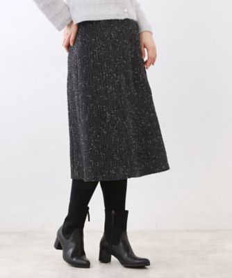 ヨウジヤマモト＋NOIR マルチカラーツイードフレアスカート 広がりすぎない／美シルエット◎】ツイードフレアスカート
