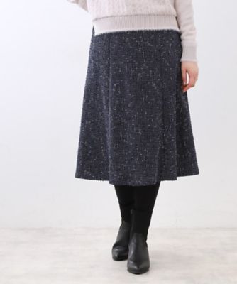 広がりすぎない／美シルエット◎】ツイードフレアスカート