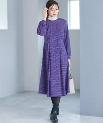 通勤にもお出かけにも◎】ジオメプリントクラシカルワンピース