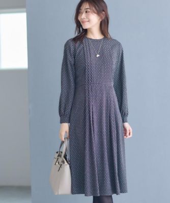 通勤にもお出かけにも◎】ジオメプリントクラシカルワンピース