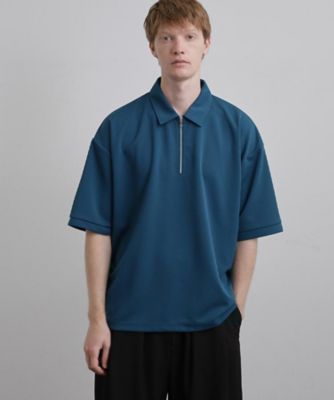 KAPITAL キャピタル ノーカラー ウール ポロシャツ トップス カットソー ニュアンスを纏う】ルーズジョーゼットハーフジップポロ／キレイ目
