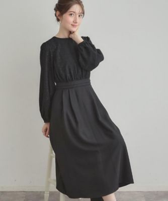 ＜COUTURE BROOCH (Women)＞【通勤・ラメジャカード】ドッキングワンピース（２００２５８１６６１）