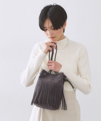 ＜OPAQUE.CLIP (Women)＞【２ＷＡＹ】フリンジ巾着ミニトート（２００２５８１６９２）