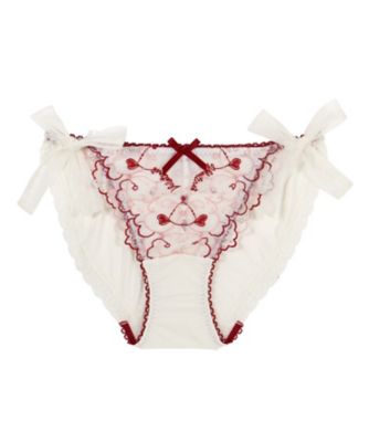 希少　カネコイサオ　ヴィンテージ　ローズコサージュ　２点セット　リボン　赤白 ヘルティー リボンショーツ（2002581794） | Risa Magli