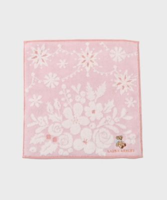 ＜LAURA ASHLEY＞【ギフトにおすすめ！】ベア刺繍　クリスマスタオルハンカチ（２００２５８２２１０）