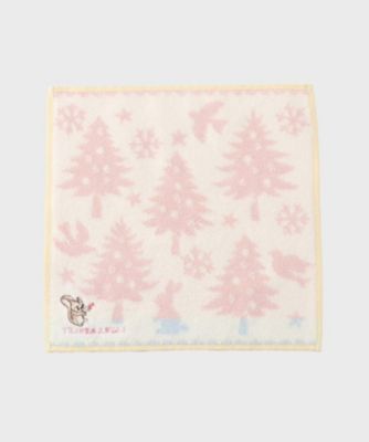 ギフトにおすすめ！】リス刺繍 クリスマスタオルハンカチ