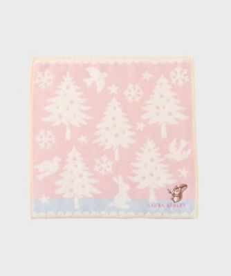 ＜LAURA ASHLEY＞【ギフトにおすすめ！】リス刺繍　クリスマスタオルハンカチ（２００２５８２２１１）