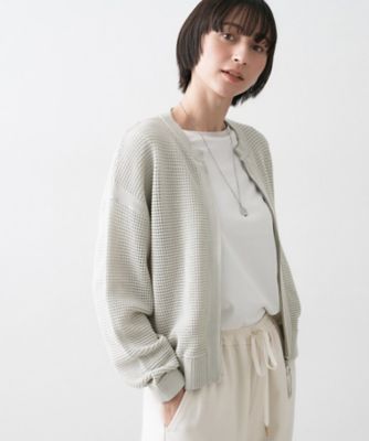 【OFF WHITE】<Steve Alan>メッシュ ニット カーディガン Steve Alan＞メッシュ ニット カーディガン