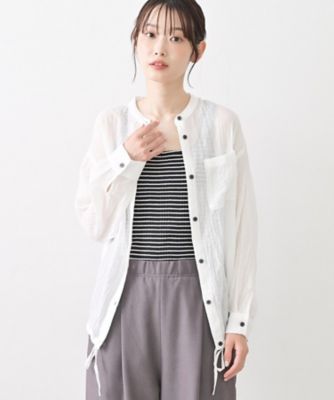 ＜Dessin (Women)＞【洗える】ドロストリングシアーシャツ（２００２５８２３５８）