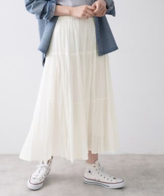 ＜Dessin (Women)＞【ウエストゴム／洗える】インドコットンティアードスカート（２００２５８２３６２）