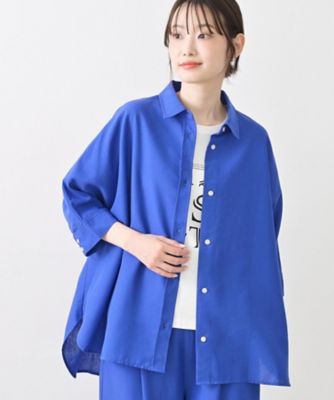 セットアップ可／洗える】リネンブレンドドルマンシャツ