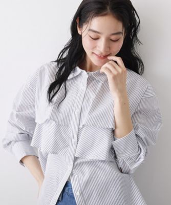 ＜Dessin (Women)＞【洗える】フリルシャツブラウス（２００２５８２３８３）