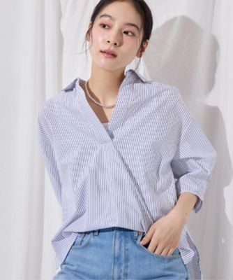 ＜Dessin (Women)＞【洗える】スキッパーシャツブラウス（２００２５８２４０２）