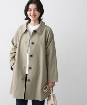 花粉ガード／撥水加工／洗える】ステンカラースプリングコート