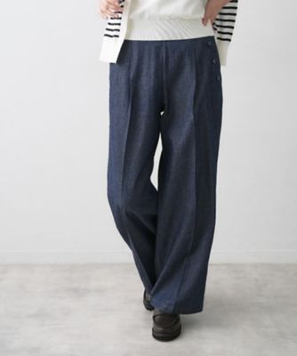 Dessin (Women)/デッサン 【洗える】綿麻マリンワイドデニムパンツ（２００２５８２４１６）