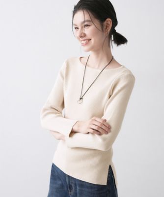 ＜Dessin (Women)＞【洗える】ボートネックリブニット（２００２５８２４３４）