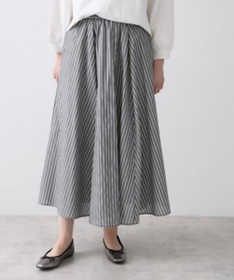 Dessin (Women)/デッサン 【セットアップ可／洗える】先染めストライプフレアスカート（２００２５８２４３６）