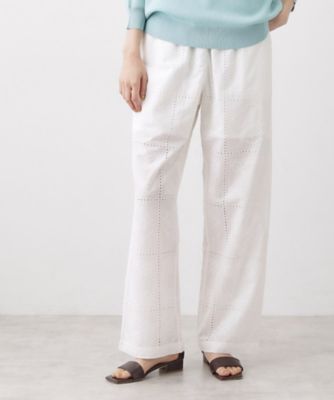 ＜Dessin (Women)＞【セットアップ可／ウエストゴム】刺繍スクエアレースワイドパンツ（２００２５８２４３８）