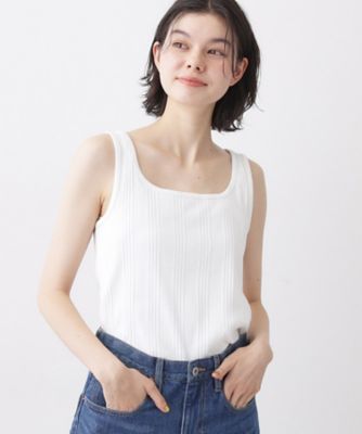 ＜Dessin (Women)＞【洗える】スクエアネックリブタンクトップ（２００２５８２４６０）