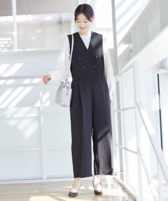 洗える】セットアップ風ジレオールインワン（2002582470