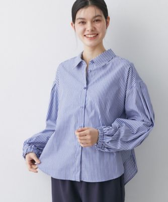 美品⭐︎THREE SQUARE バルーンスリーブシャツ 洗える】バルーンスリーブバンドカラーシャツ（2002582473