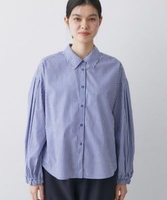 洗える】バルーンスリーブバンドカラーシャツ（2002582473