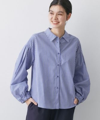 ADORE ハイパワーブロードブラウス 38 バルーンスリーブ 洗える】バルーンスリーブバンドカラーシャツ（2002582473