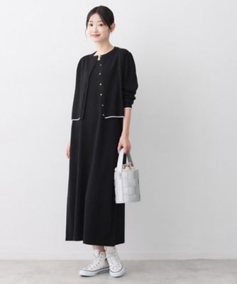2点セット・洗える】ニットカーディガン×ノースリーブワンピース