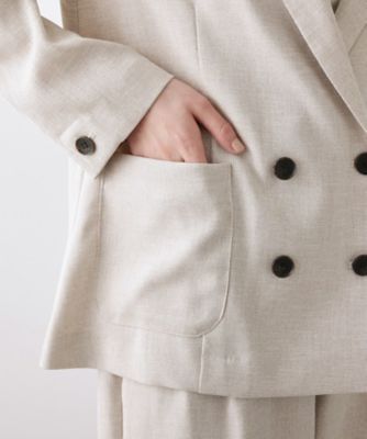 セットアップ可／洗える】リネンライクダブルジャケット