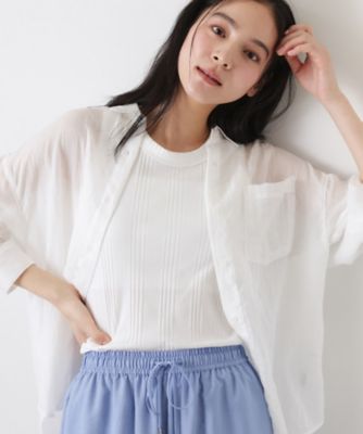 ＜Dessin (Women)＞【洗える】シアーカラーシャツ（２００２５８２５２９）