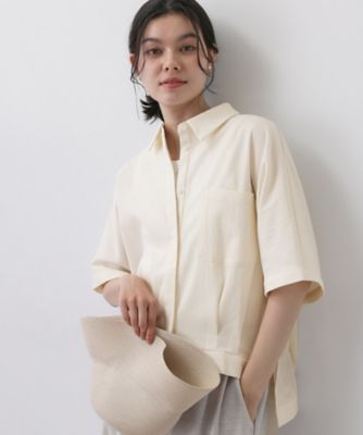 Dessin (Women)/デッサン タックヘム　クロップドシュリンクシャツ（２００２５８２５５０）