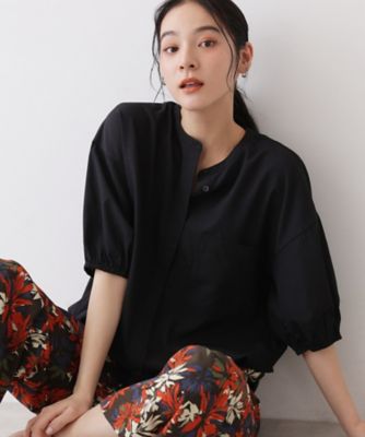 美品 STUMBLY ドロストデザインブラウス 黒 カットソー 日本製 AZUL BY 