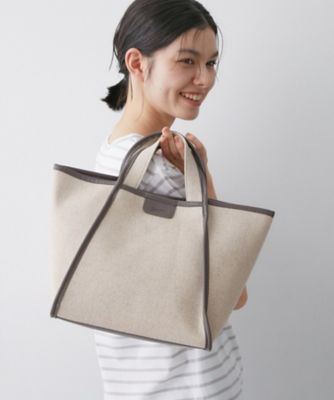 軽量】コットンリネンパイピングバッグ（2002582572