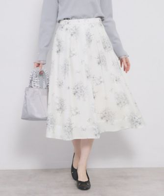 ＜index (Women)＞オーガンジーフラワーフレアスカート【洗濯機ＯＫ／イージーアイロン】（２００２５８３０８３）