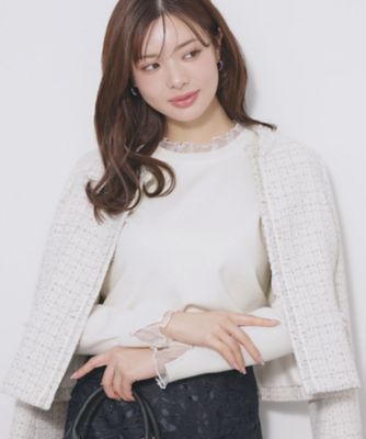 新品タグ付♥チュール袖ニット 一枚でキマる！/WEB限定】チュール切り替えニット | DISCOAT(ディス