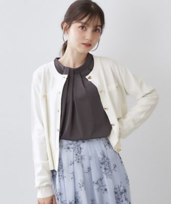 ＜index (Women)＞ボクシークルーネックカーディガン【洗濯機ＯＫ】《５ｃｏｌ》（２００２５８３１６０）