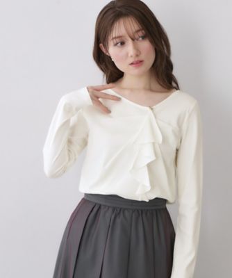＜index (Women)＞アシメラッフルフリルトップス【洗濯機ＯＫ】（２００２５８３１７８）