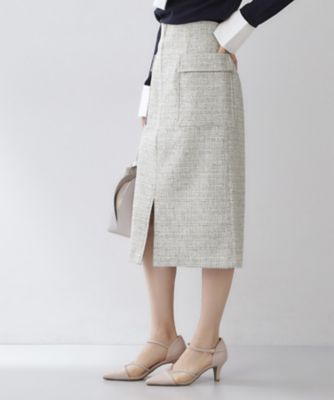 フロントジップタイトスカート【洗濯機OK／イージーアイロン