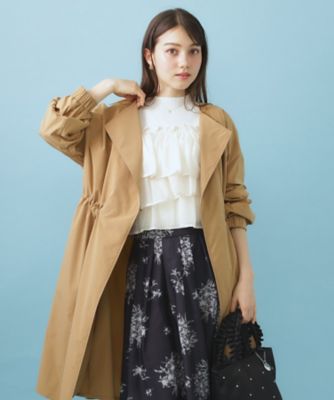 ＜index (Women)＞ヴィンテージクロスノーカラーロングコート【洗濯機ＯＫ／ストレッチ／イージーアイロン】（２００２５８３１８６）