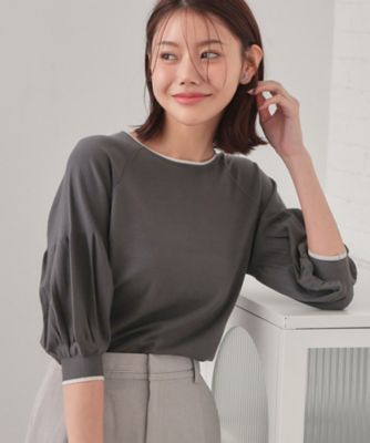 ＜index (Women)＞バルーン風スリーブバイカラーニット【洗濯機ＯＫ】（２００２５８３１９０）