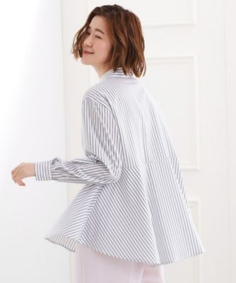 ＜GROVE (Women)＞【体型カバー】一枚でもレイヤードでも、ペプラムフレアシャツ（２００２５８４１９４）