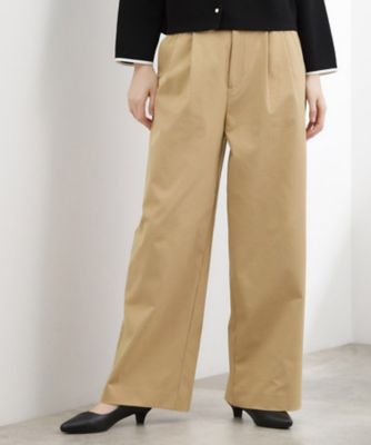 ＜GROVE (Women)＞ツータック　ワイドチノパンツ（２００２５８４２４０）