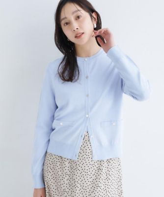 アンサンブル可／洗える】クルーネックニットカーディガン
