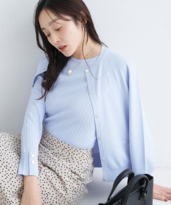 アンサンブル可／洗える】クルーネックニットカーディガン