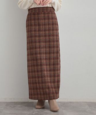 23区 大きいサイズ44 シャギーチェック スカート ブラウンチェック 23区 大きいサイズ44 シャギーチェック スカート ブラウンチェック