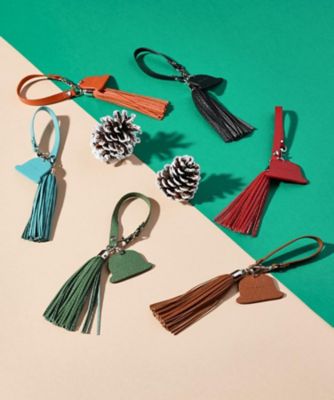 シュリンクレザー】ボーラーハットタッセルチャーム