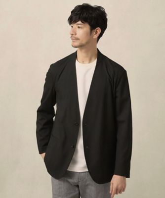 【新品タグ付】スーパービューティノーカラー Aライン ジャケット 黒 42 L ON／OFF兼用】ノーカラージャケット（2002584662