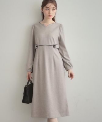 ＜COUTURE BROOCH (Women)＞【通勤・起毛ポンチ】配色Ａラインワンピース（２００２５８４８００）