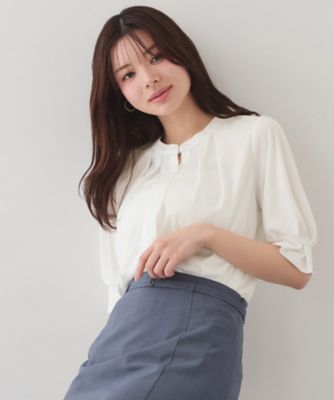 ＜index (Women)＞アセテートライクバンドカラートップス【洗濯機ＯＫ／吸水速乾／接触冷感／ＵＶケア】（２００２５８４９９３）